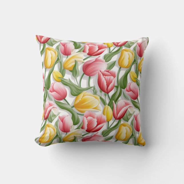 Tulips Cotton Throw Kissen (Vorderseite)