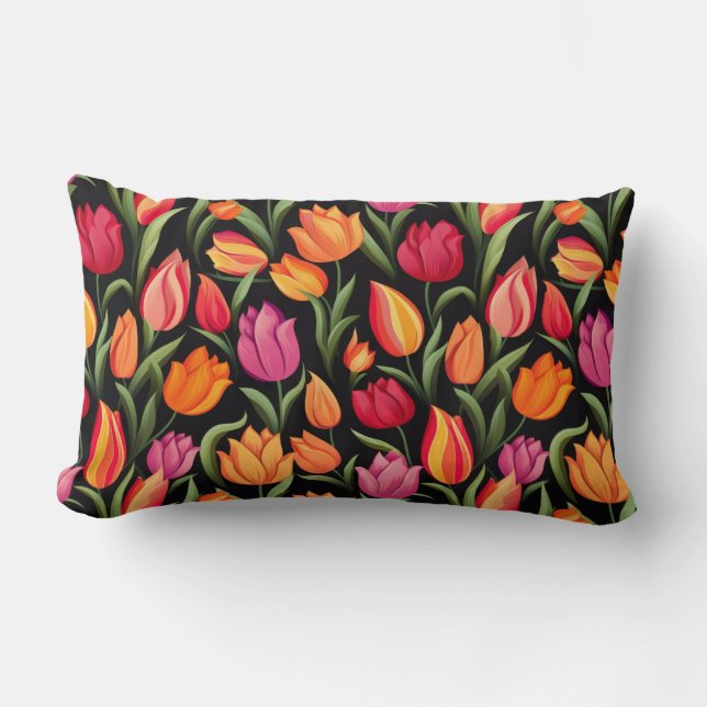 Tulips Cotton Throw Kissen (Vorderseite)
