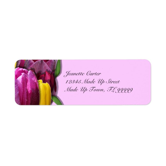 Tulips Custom-Rücksendeadressen-Aufkleber (Vorne)