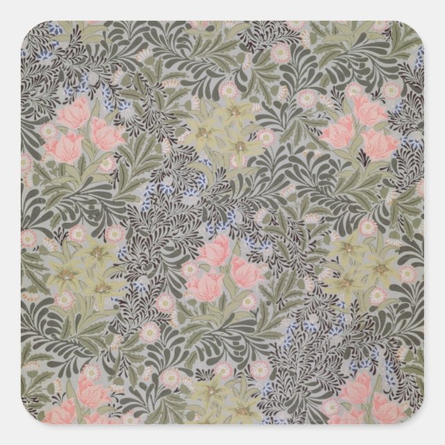 Tulips, Daisien und Honeysuckle Quadratischer Aufkleber (Vorderseite)