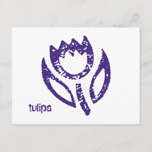 Tulips Deep Blue Tulip Postcard Postkarte