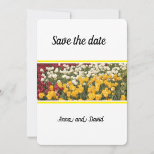 Tulips der flachen Frühjahrskarte Save the Date