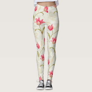 Tulips entfalten Creme Pink Leggings