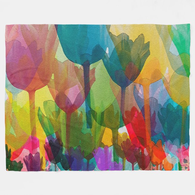 Tulips Fleecedecke (Vorderseite (Horizontal))