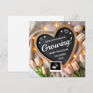 Tulips Flower Baby Ankündigung für Social Media