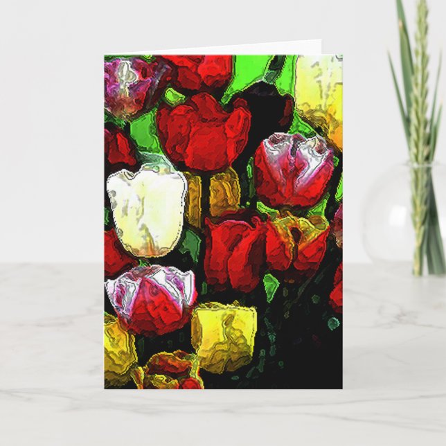 Tulips für die Mama Karte (Vorderseite)