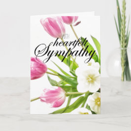 Tulips Greetings Card "With Heartfelt Beileid" Karte