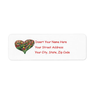 Tulips Heart individuell anpassbare Labels