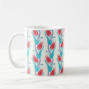 Tulips Hintergrund. Traditionelles türkisches Moti Kaffeetasse