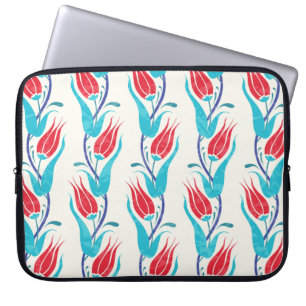 Tulips Hintergrund. Traditionelles türkisches Moti Laptopschutzhülle
