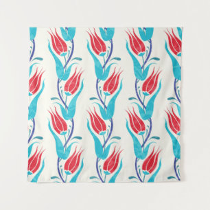 Tulips Hintergrund. Traditionelles türkisches Moti Wandteppich