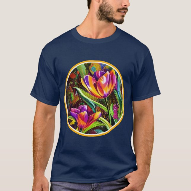 Tulips im Kreis T-Shirt (Vorderseite)