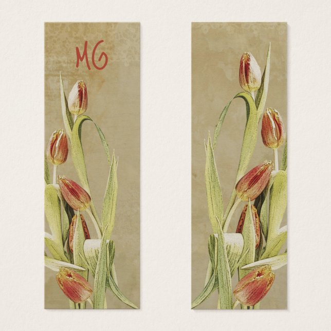 Tulips im Vintagen Stil mit Initialen (Vorne & Hinten)