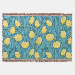 Tulips in blau und gelb decke