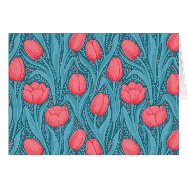 Tulips in blau und rot (Vorderseite (Horizontal))