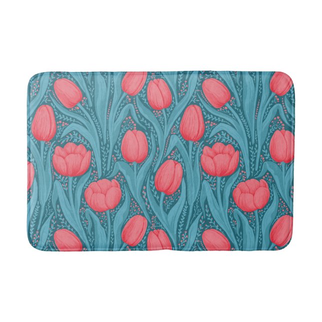 Tulips in blau und rot badematte (Vorderseite)