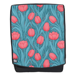 Tulips in blau und rot rucksack