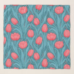 Tulips in blau und rot schal<br><div class="desc">Tulissen in blau und rot,  nahtlos</div>