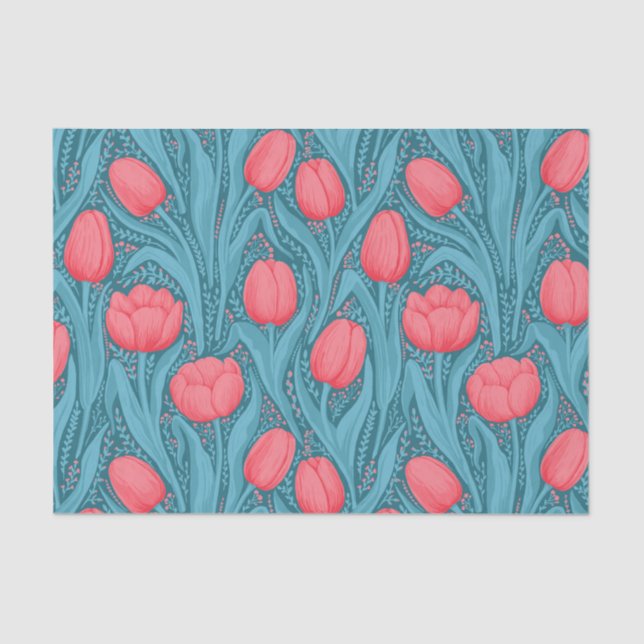 Tulips in blau und rot seidenpapier (Vorderseite)