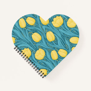 Tulips in blue and yellow notizbuch