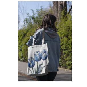 Tulips in Delft Blue