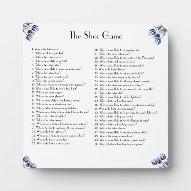 Tulips in Delft Blue benutzerdefinierbar Fotoplatte (Vorderseite)