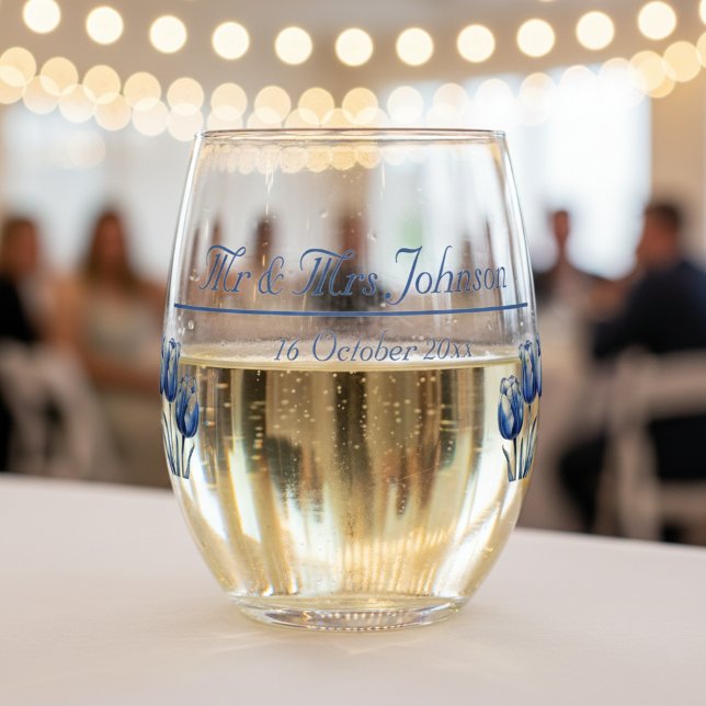 Tulips in Delft Blue, Brauch Weinglas Ohne Stiel (Von Creator hochgeladen)