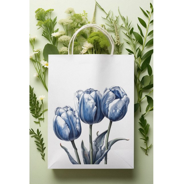 Tulips in Delft Blue Kleine Geschenktüte (Von Creator hochgeladen)