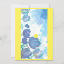 Tulips in der Wasserfarbe der Sonne Dankeskarte