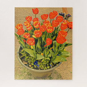 Tulips in einem Potpuzzle Puzzle