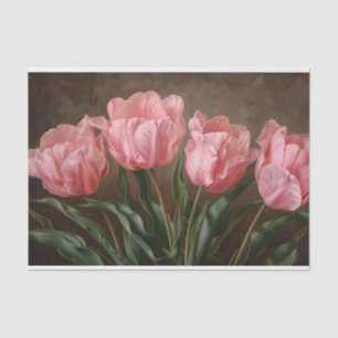 Tulips in einem zarten rosa Botanischen Dekoupage Seidenpapier