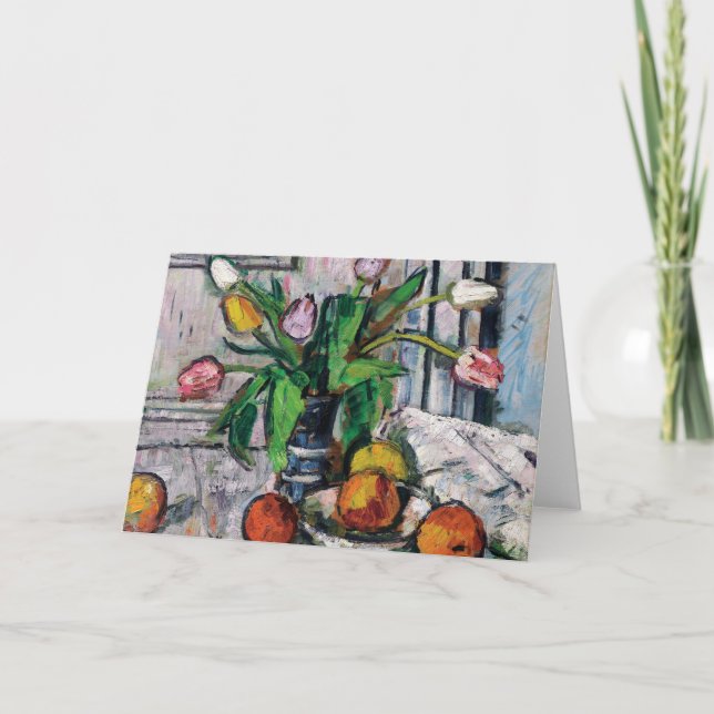 Tulips in einer blauen Vase | George Leslie Hunter Karte (Vorderseite)