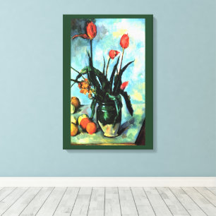 Tulips in einer Vase von Paul Cezanne, Vintage Kun Leinwanddruck