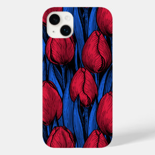 Tulips in Rot und Blau Case-Mate iPhone 14 Plus Hülle