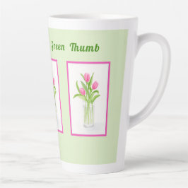 Tulips in Water Handpainted Watercolor PERSONALIZE Milchtasse