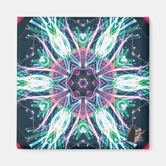 Tulips Kaleidoscope Magnet (Vorne)