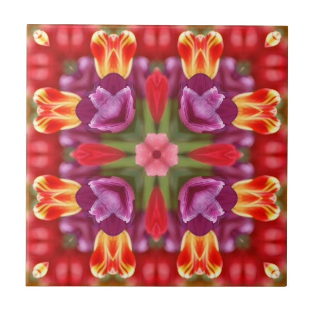 Tulips Kaleidoskop Tile Fliese (Vorderseite)