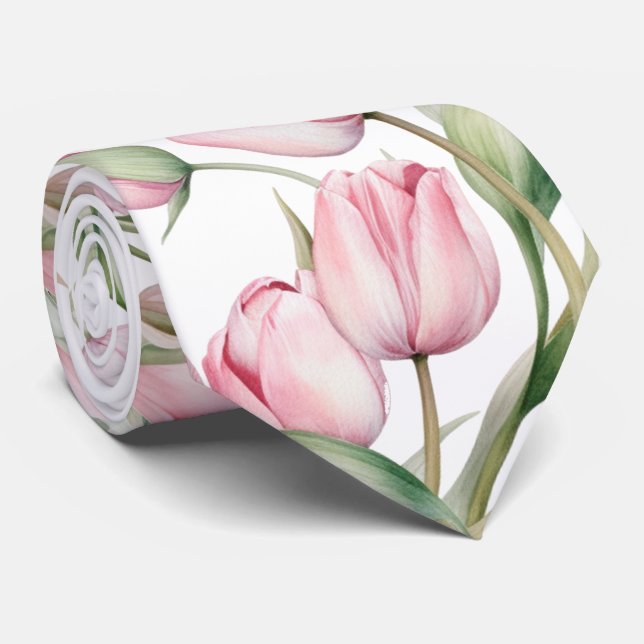 Tulips Neck Tie Krawatte (Gerollt)