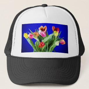 Tulips on Blue Truckerkappe