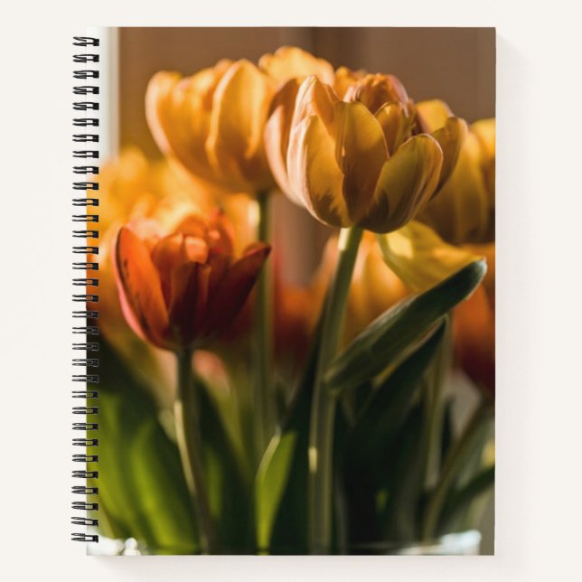 Tulips Orange Blume Notizbuch (Vorderseite)