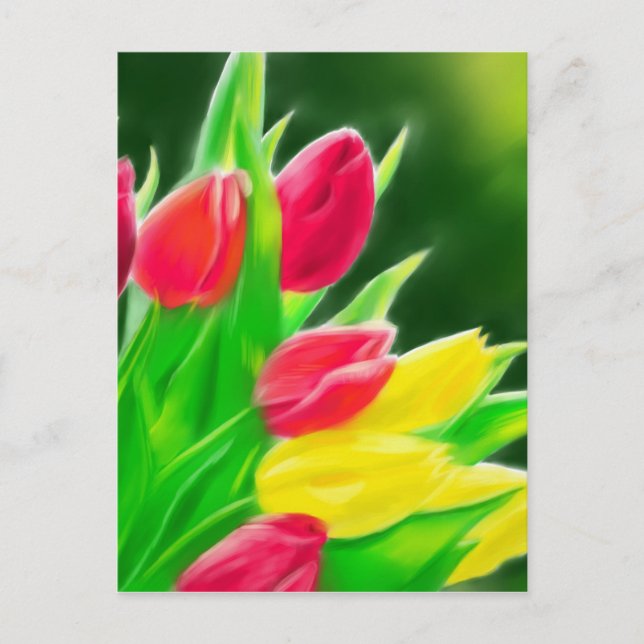 Tulips Painting Postcard Postkarte (Vorderseite)
