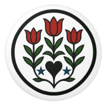 Tulips Pennsylvania Dutch Hex Sign Keramik Knob