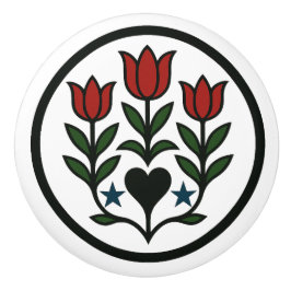 Tulips Pennsylvania Dutch Hex Sign Keramik Knob Keramikknauf