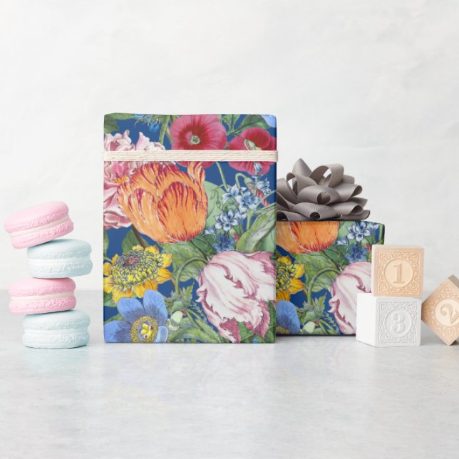 Tulips Peony Spring Flower Garden Geschenkpapier (Babyparty)