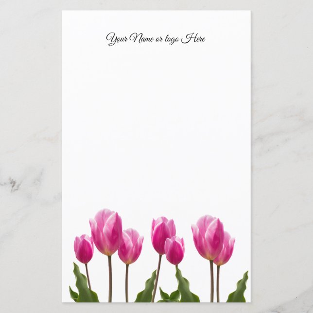 Tulips Personalisiert Stationery (Vorderseite)