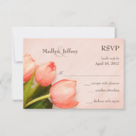 Tulips Rosa Frühlingshochzeit UAWG RSVP Karte