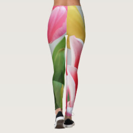 Tulips Rosa Gelbe Blüten Blumenblumen Leggings