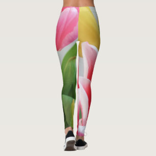 Tulips Rosa Gelbe Blüten Blumenblumen Leggings