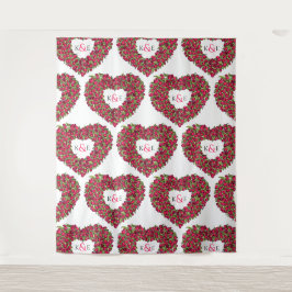 Tulips Rote Monogramm Hochzeitskugel Wandteppich