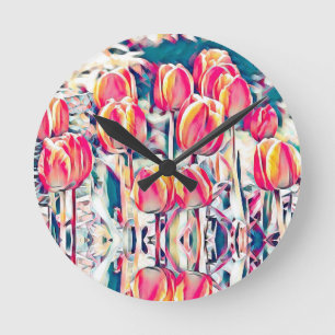 Tulips Runde Wanduhr